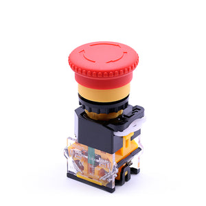 40mm Mushroom Red Head Emergency Stop Turn To Release Push Button Switch
